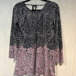Love Fire Boho Tunic Top Bell Sleeves Size Medium